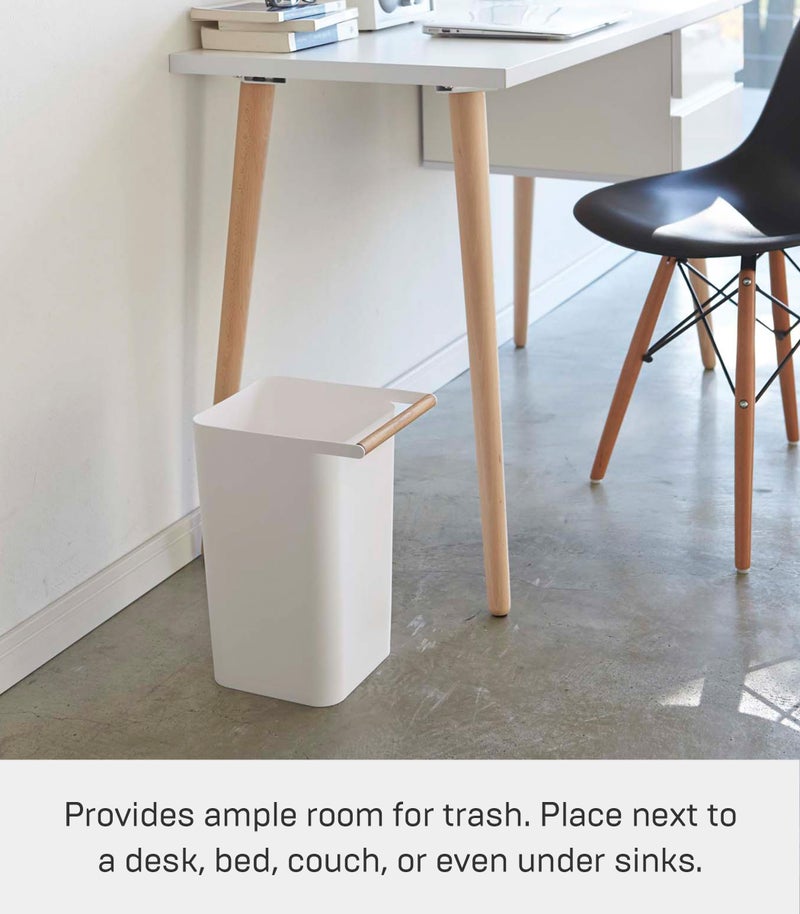 YAMAZAKI Home Como Como Modern Slim Square Trash Can Garbage Waste Basket for Bathroom Kitchen - Abs Plastic - Image 3